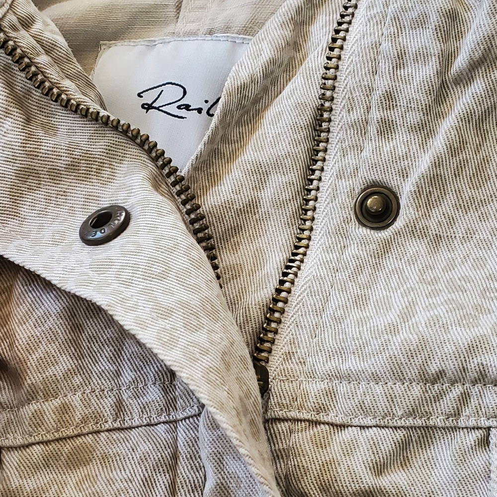 Rails Collins Military Utility Jacket Linen Tencel Mini Cheetah M Safari Field - Picture 8 of 8